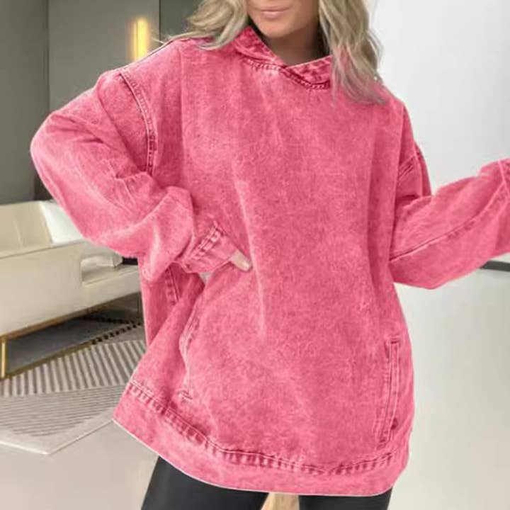 DE VAVE - Wholesale Hoodie - Women's - Oversized Denim Hoodie