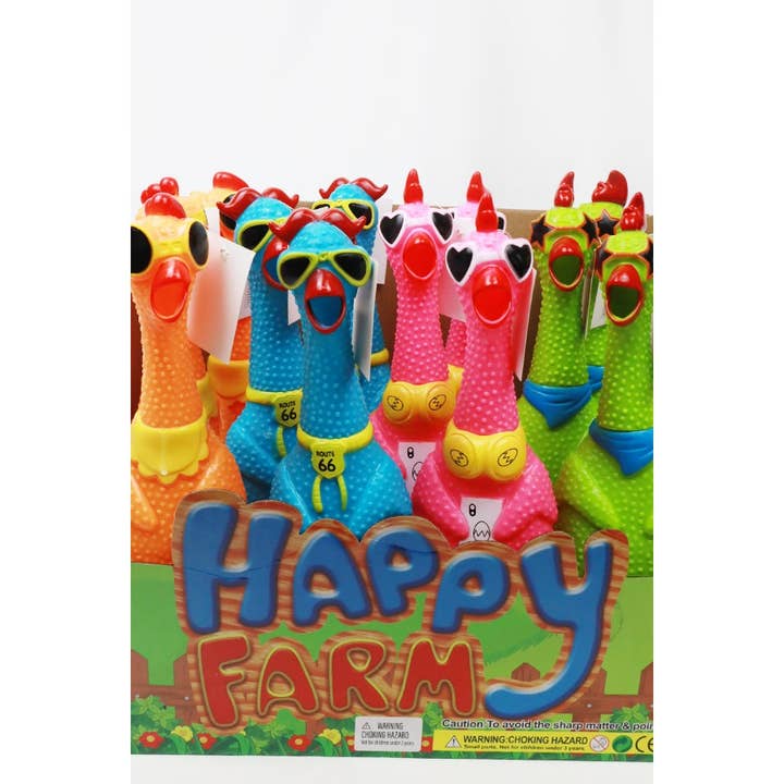 MIX COLOR Rubber Chicken Squeaky Toy for wholesale on Faire6