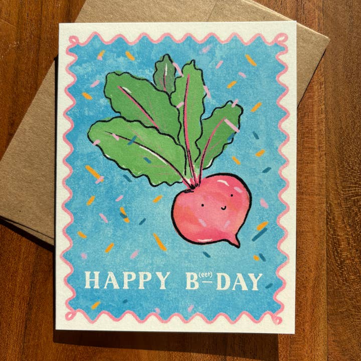 Beet Birthday Card — Happy Beet Day for wholesale by Hello Friend Paper Co.