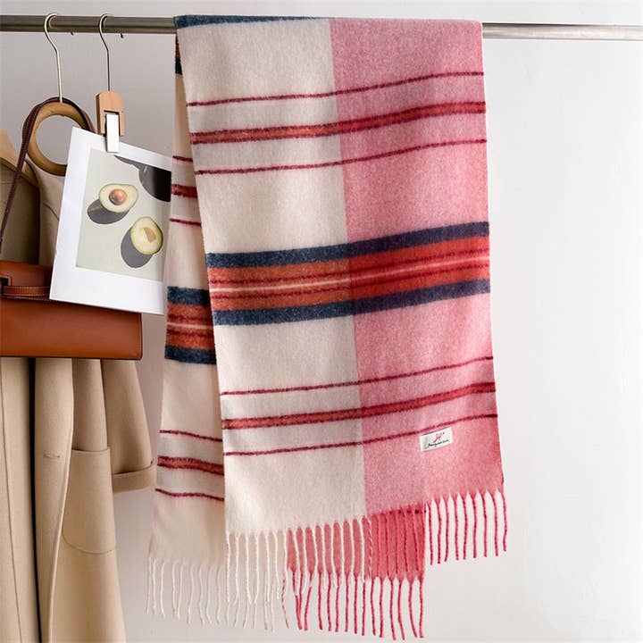 ACCITY - Wholesale Scarf - Women's - Soft Gradient Knit Tassel Scarf Wrap Shawl_CWASC27396