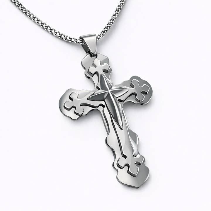 Stainless Steel Cross Necklace for Men for wholesale by Loli