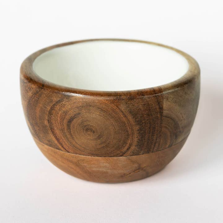 Jeanne Fitz - Wholesale Serve Bowl - Wood + White Acacia Wood Chip and Dip Serving Bowl, 15 inch