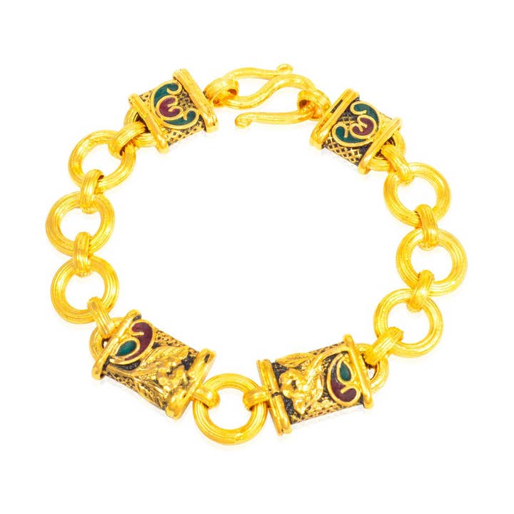 Bracciale a catena dorato con lucchetto Forget-Me-Not per la vendita all'ingrosso da parte di MONVATOO London