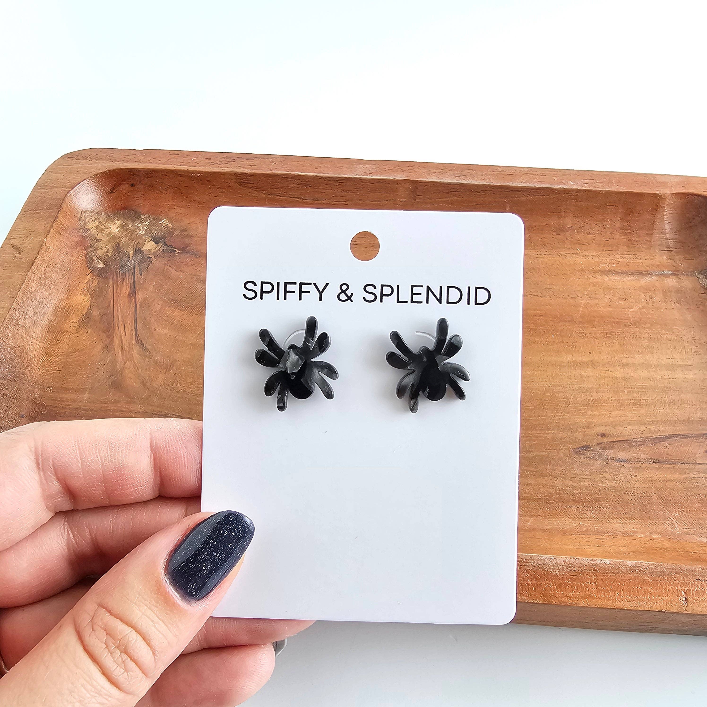 Spiffy & Splendid - Wholesale Knopjes/oorstekers - Spin Studs - Zwart // Sieraden, Oorbellen, Halloween11