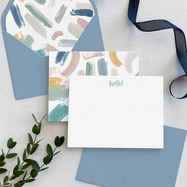 Hello - Paint Strokes Notecards for wholesale by Crafty Paper Co.