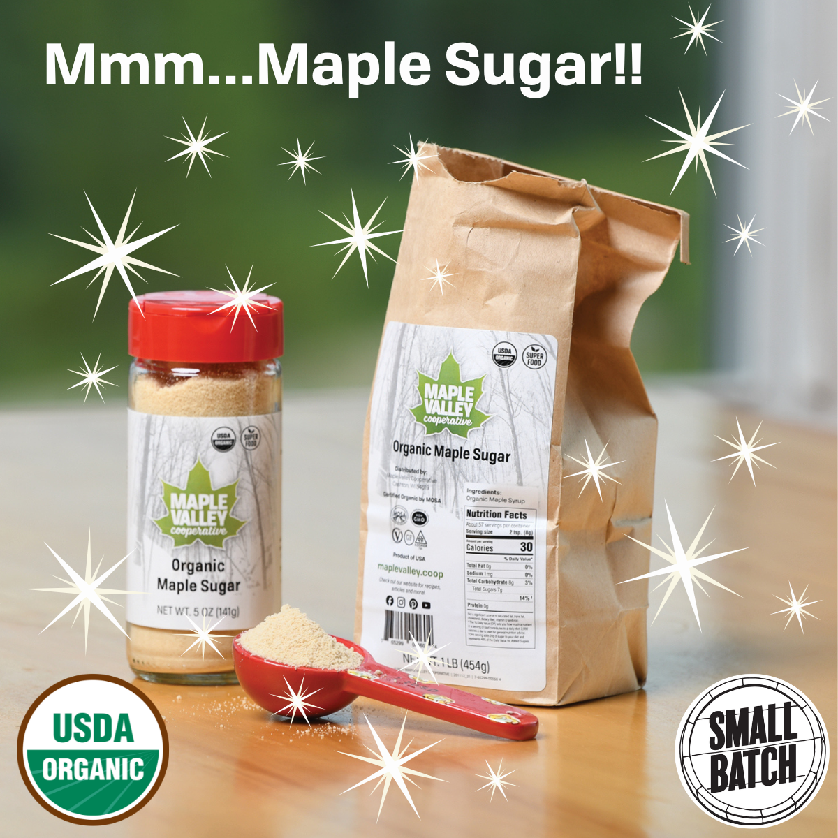 Maple Valley Cooperative - Wholesale Sugar/Sweetener - Maple Sugar Organic 5lb Bulk3