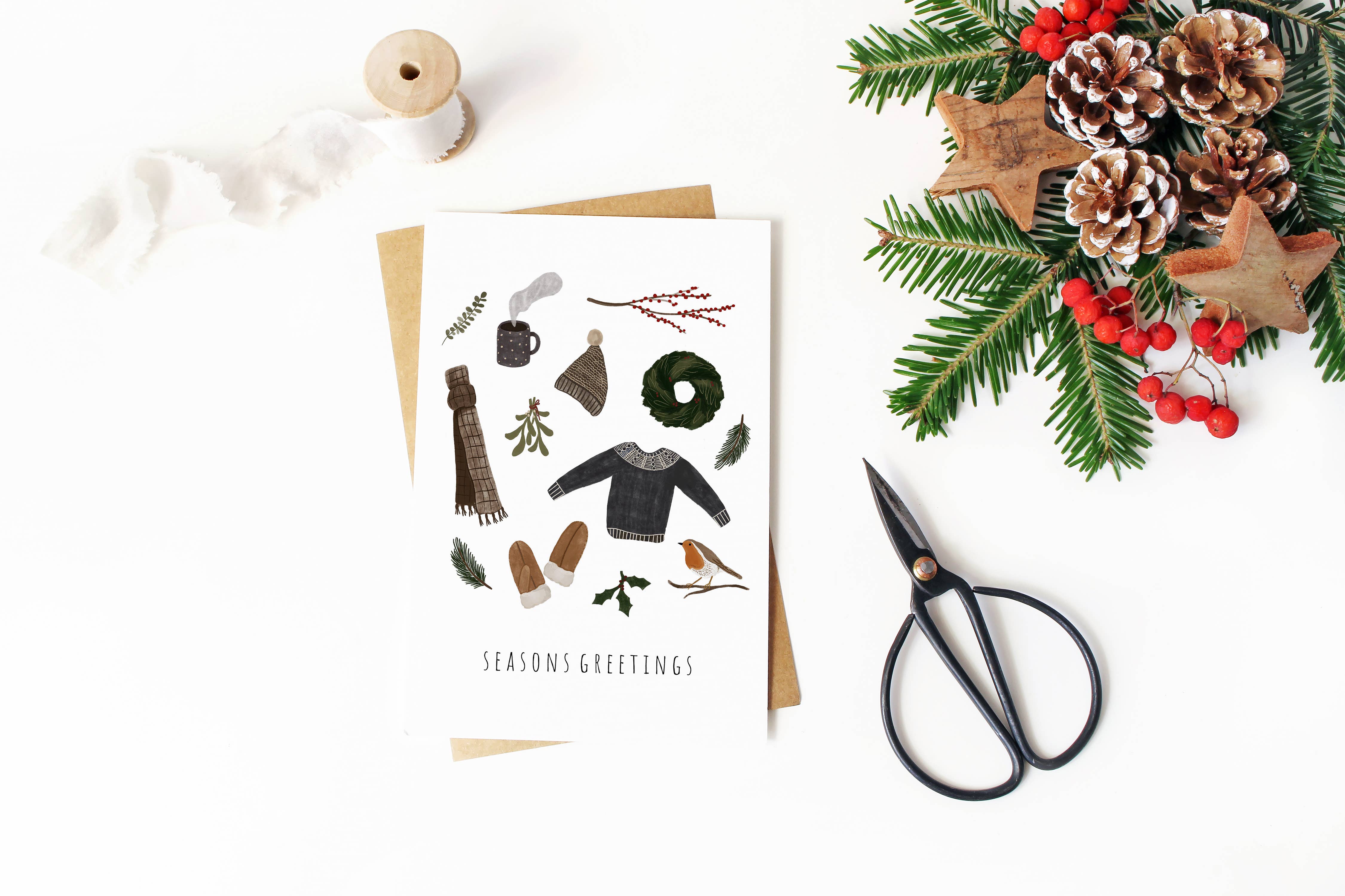 HeatherLucyJ Design - Wholesale Christmas Card - Winter Essentials Christmas Card2