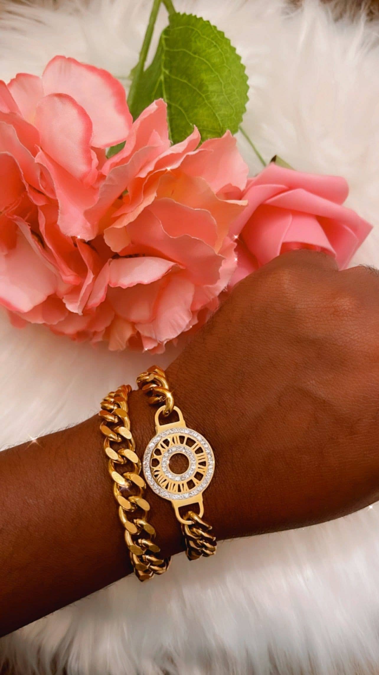 ElevateWell - Wholesale Link & Chain Bracelet - Double wrapped Roman Numeral Bracelet1