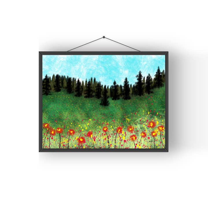 Stampa artistica astratta di fiori selvatici di montagna per la vendita all'ingrosso da parte di Modera Studio