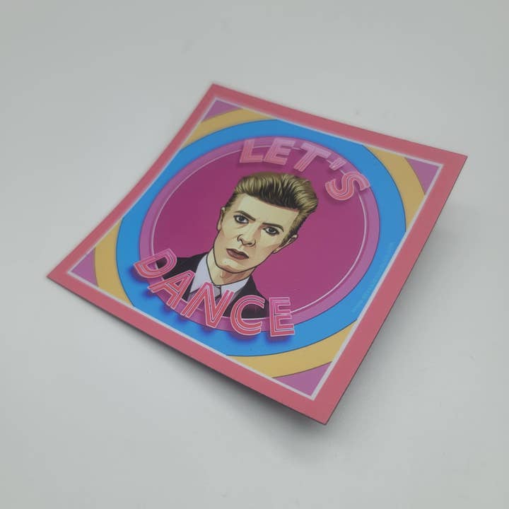 Let's Dance David Bowie Vinyl Sticker for wholesale by Mixtape Your Life