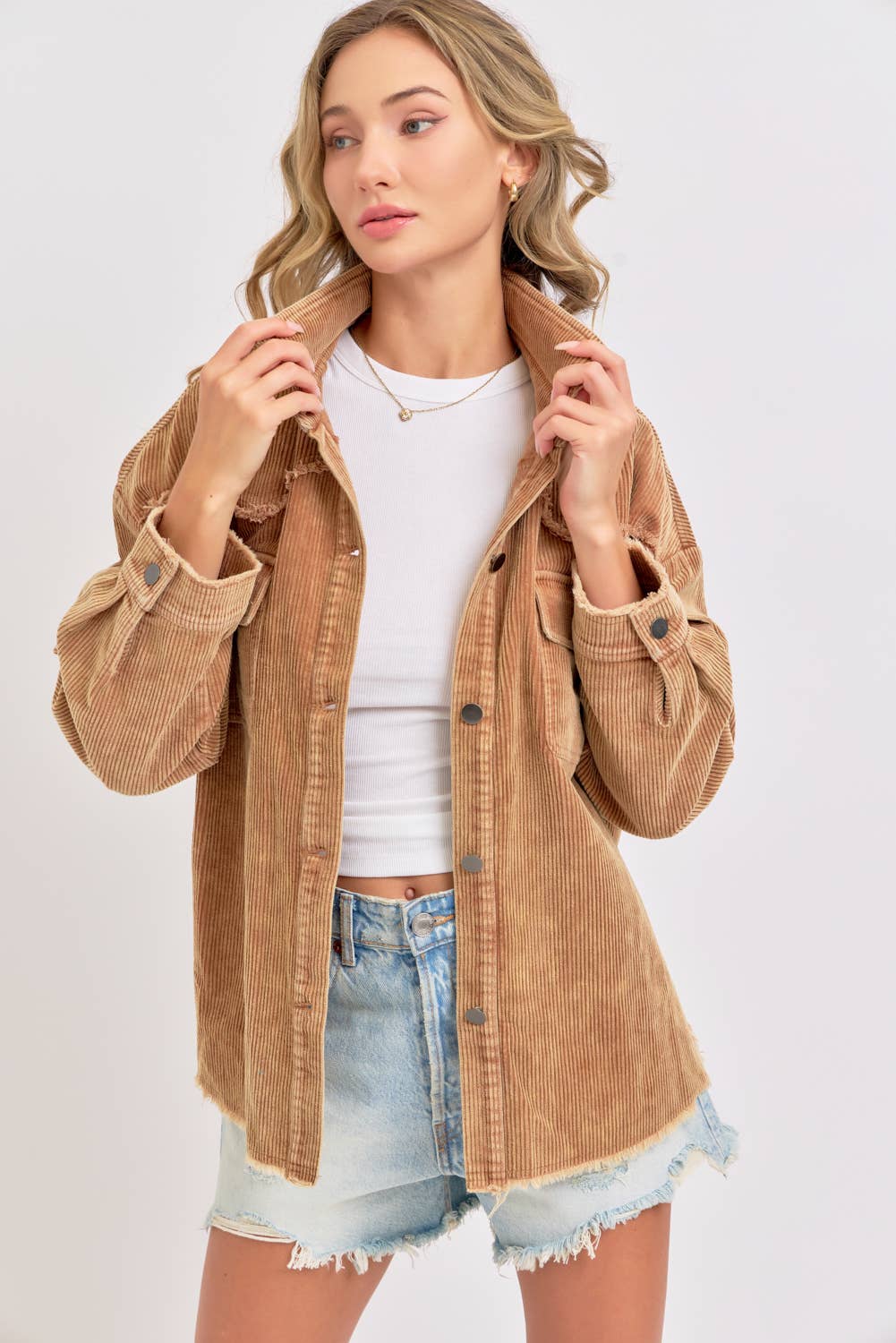 Sweet Lovely by Jen - Wholesale Shirt Jacket/Shacket - Women's -  CORDUROY SHACKET MINERAL WASHED COWBOY WESTERN COMBINED15