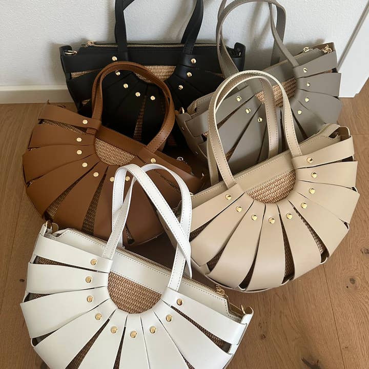 CAPRI Small - raffia and leather and other Purchase Wholesale raffia fabric. Free Returns & Net 60 Terms on Faire trending on Faire.