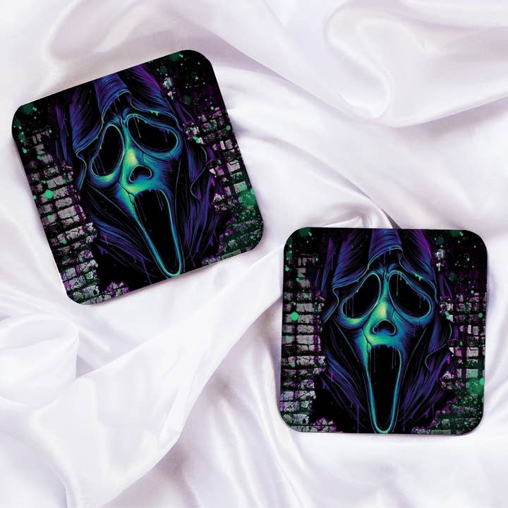 Horror Movie Mask Table Coaster for wholesale by K. I. Designs