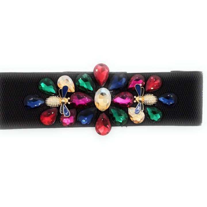 Exclusive Fiesta Cristales Belt · Black Multicolored for wholesale by BRANDELIA