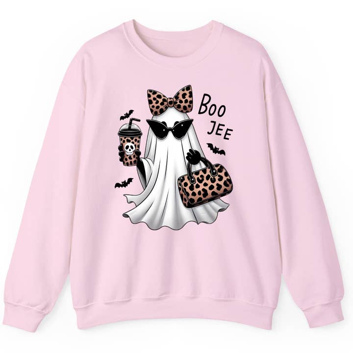 TheWorldOfMYes - Wholesale Graphic Sweatshirt - Women's - Boo Jee Halloween Sweatshirt – Funny Ghost Fall Outfit7
