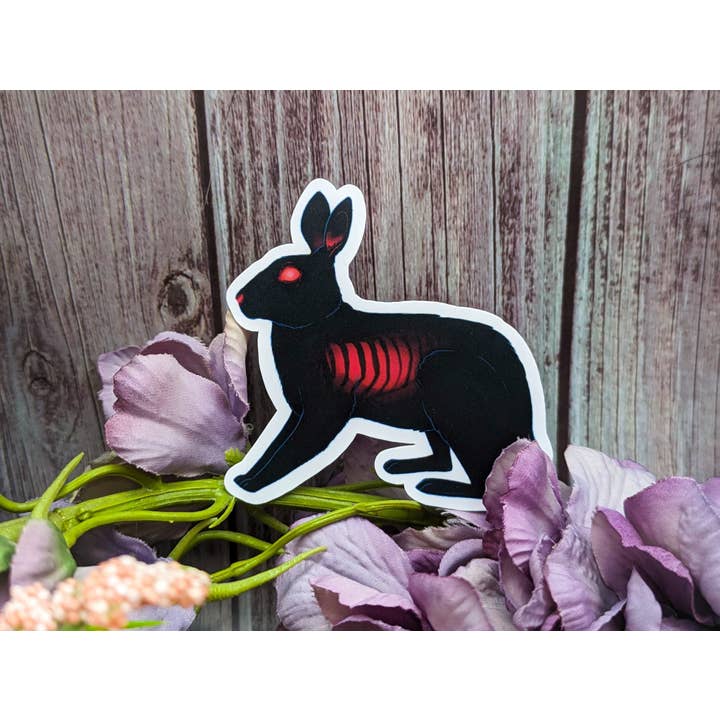 Rabbitheart Goth Sticker: Uhyggelig Dyre Laptop Klistermærke for engroshandel hos Witchbriar Cottage