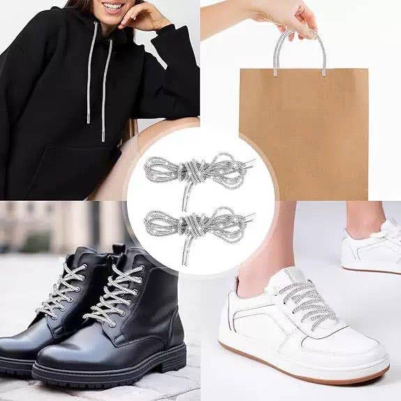 Ole - Wholesale Shoelaces - Women's - Rhinestone Round Tube Shoelace 120CM MIS10535