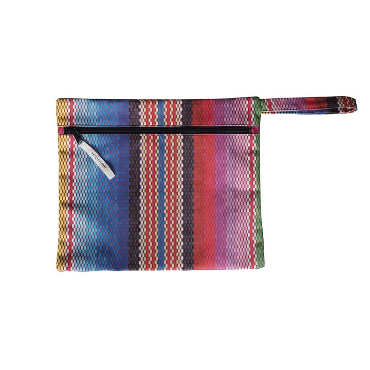 Various prints and solid colors available Mexican Blanket Wristband Wet Bag for wholesale on Faire6