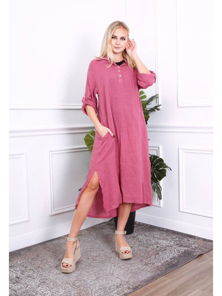 LÉA & LUC - Wholesale Dress - Women's - Long dress in 100% linen REF.2090055