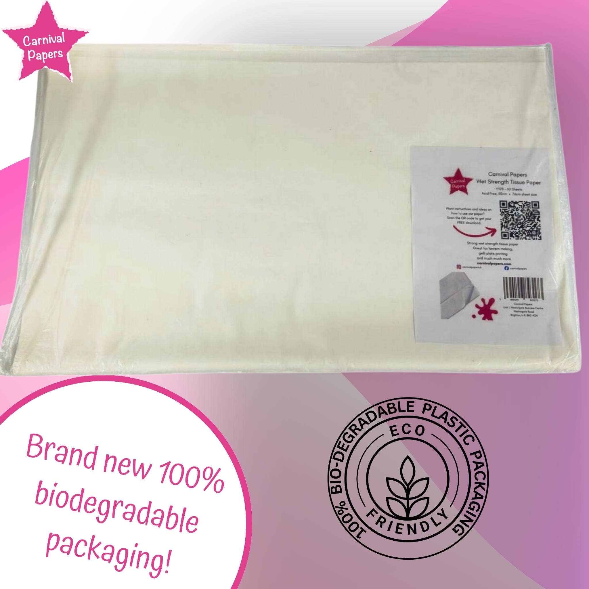 Carnival Papers – wholesale Mjukpapper – Vitt våtstarkt silkespapper 60 ark från Carnival Papers8