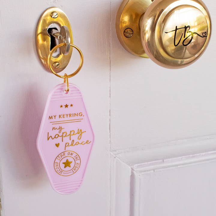 My Happy Place Motel Keyring for wholesale by TreatBox