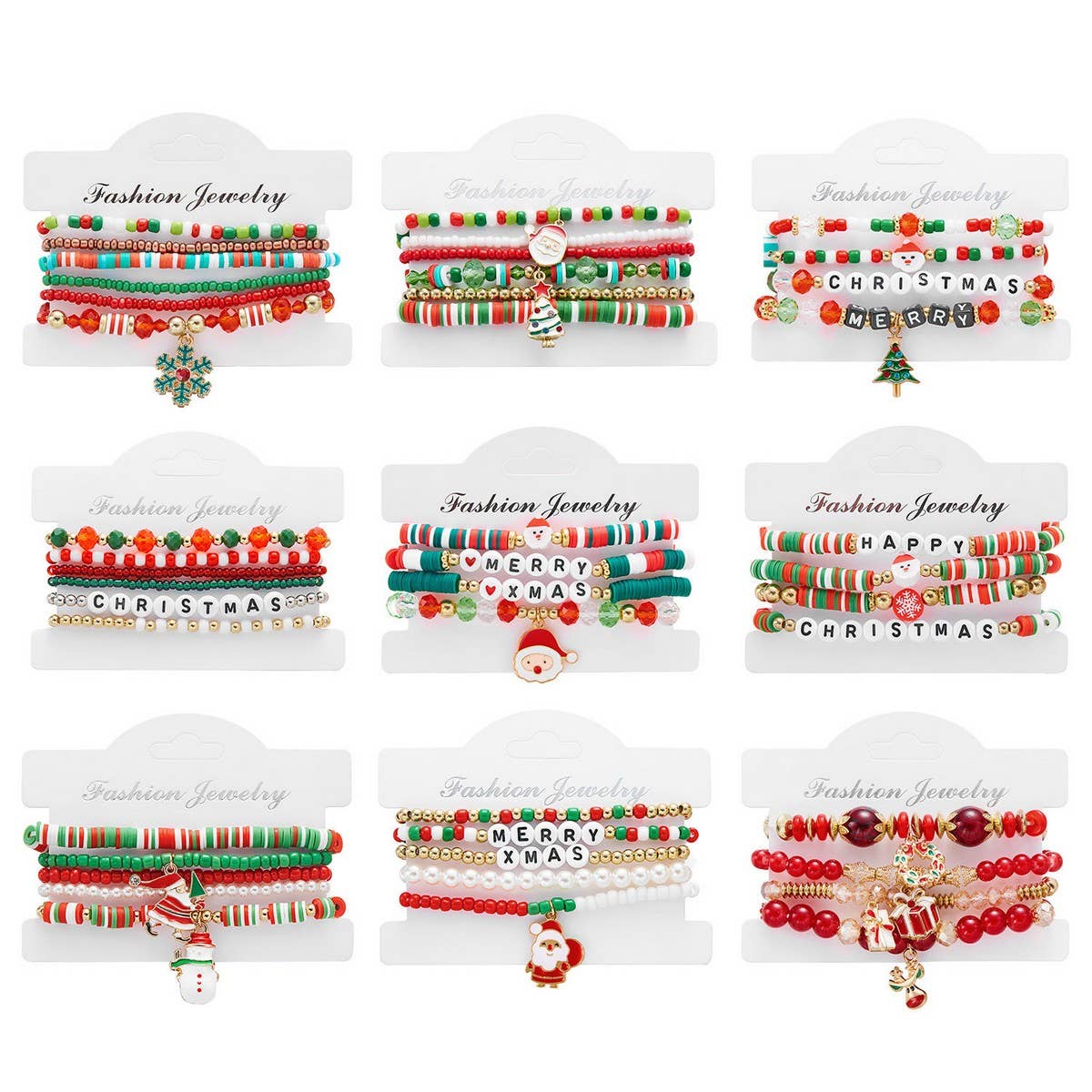 NINEXIS - Wholesale Jewelry Set - CWAJE2519_CHRISTMAS COMBINATION BEADED BRACELET11