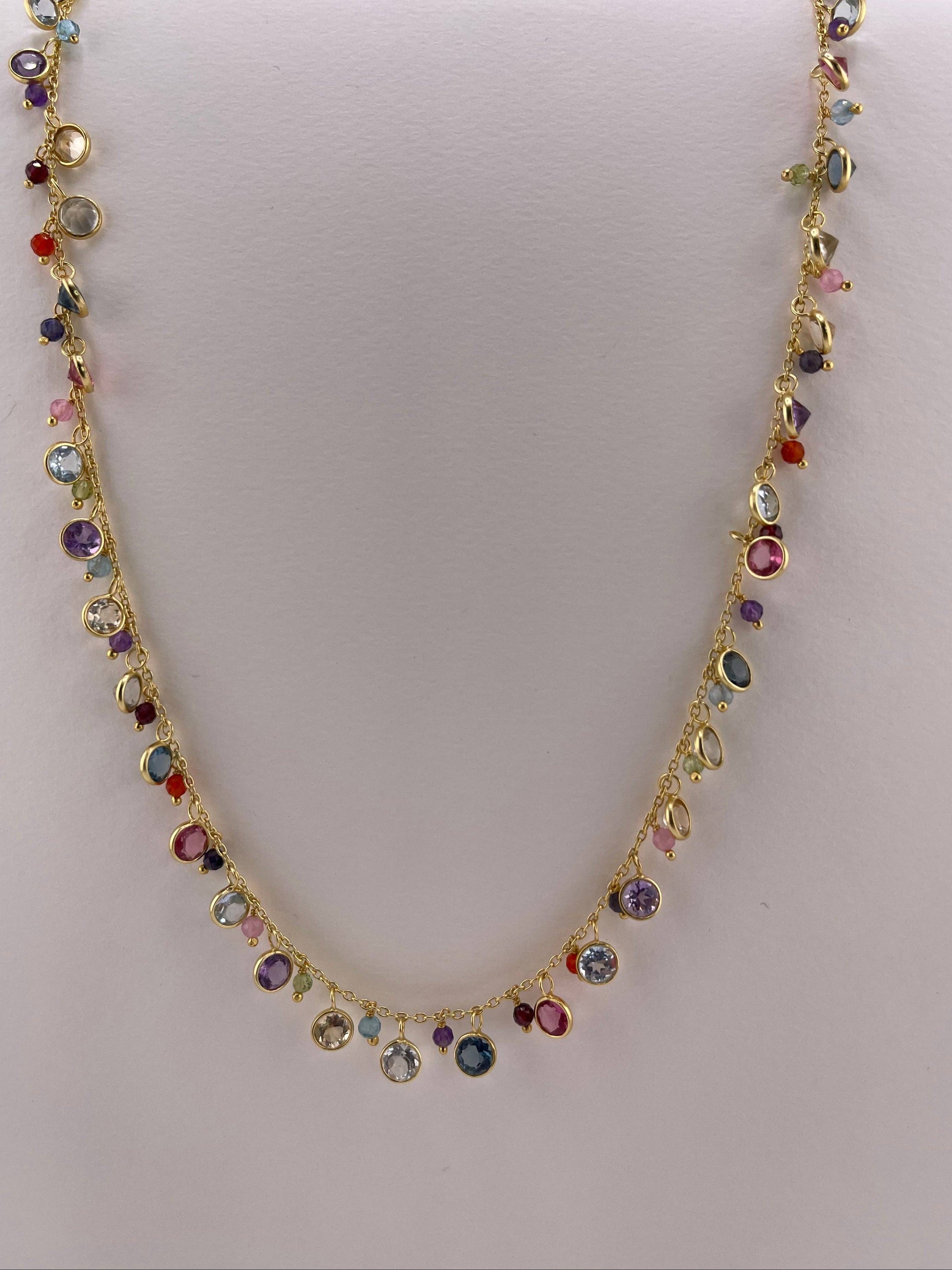 Lalinde Design - Wholesale Pendant/Charm Necklace - Mixed Stone Multi Drop Necklace0