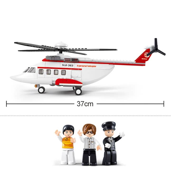 Texas Toy Distribution – Großhandel Baukasten – Kinder – Aviation Personal Helicopter Building Brick Kit (259 Stück)2