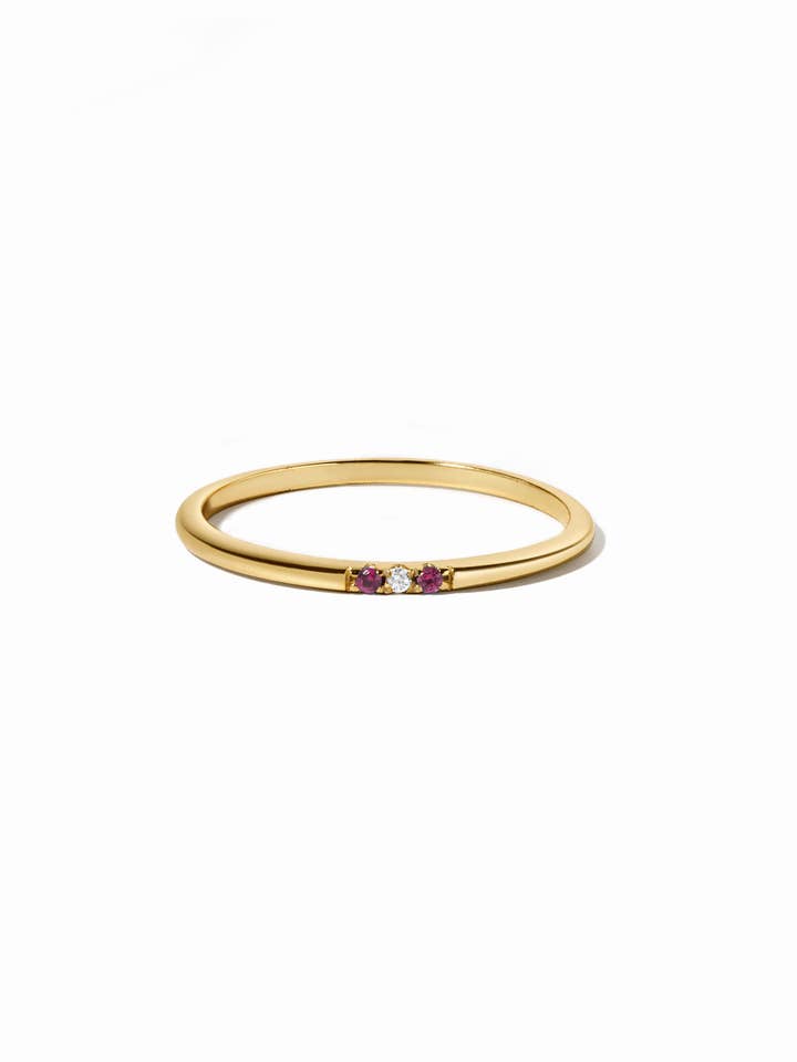 Ruby 3 sten diamantring for engroshandel hos Sami Jewels