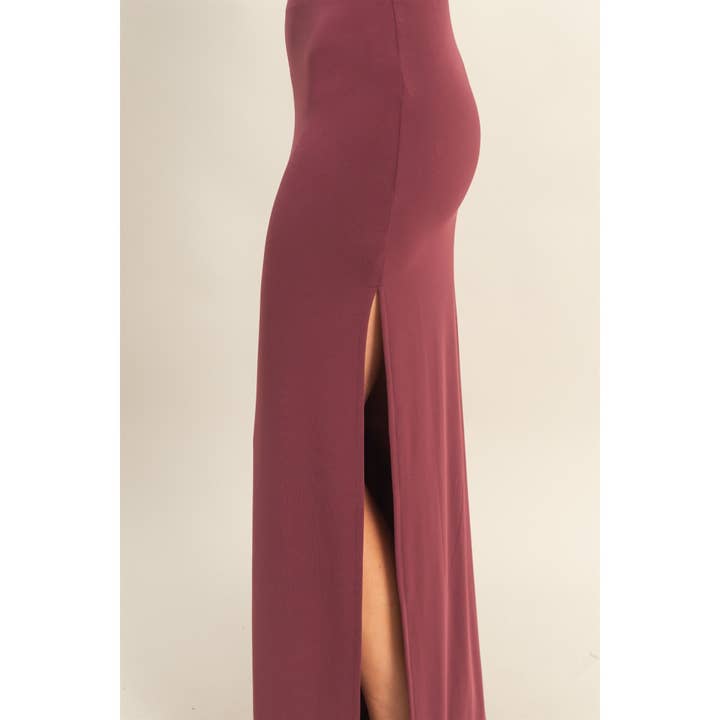 Double Zero - Wholesale Top & Skirt Set - Women's - Long Sleeve Crop Top And High Slit Maxi Skirt Set25