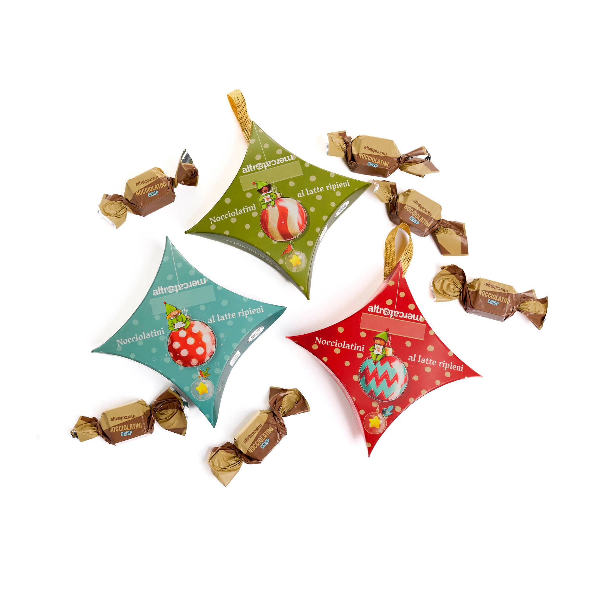 Altromercato - Wholesale Chocolate - Hanging Star-shaped Hazelnut Chocolates 55 g0