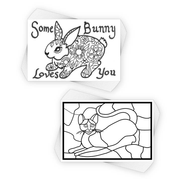 COLORpockit Coloring Postcard Deck Bundle for wholesale by COLORpockit