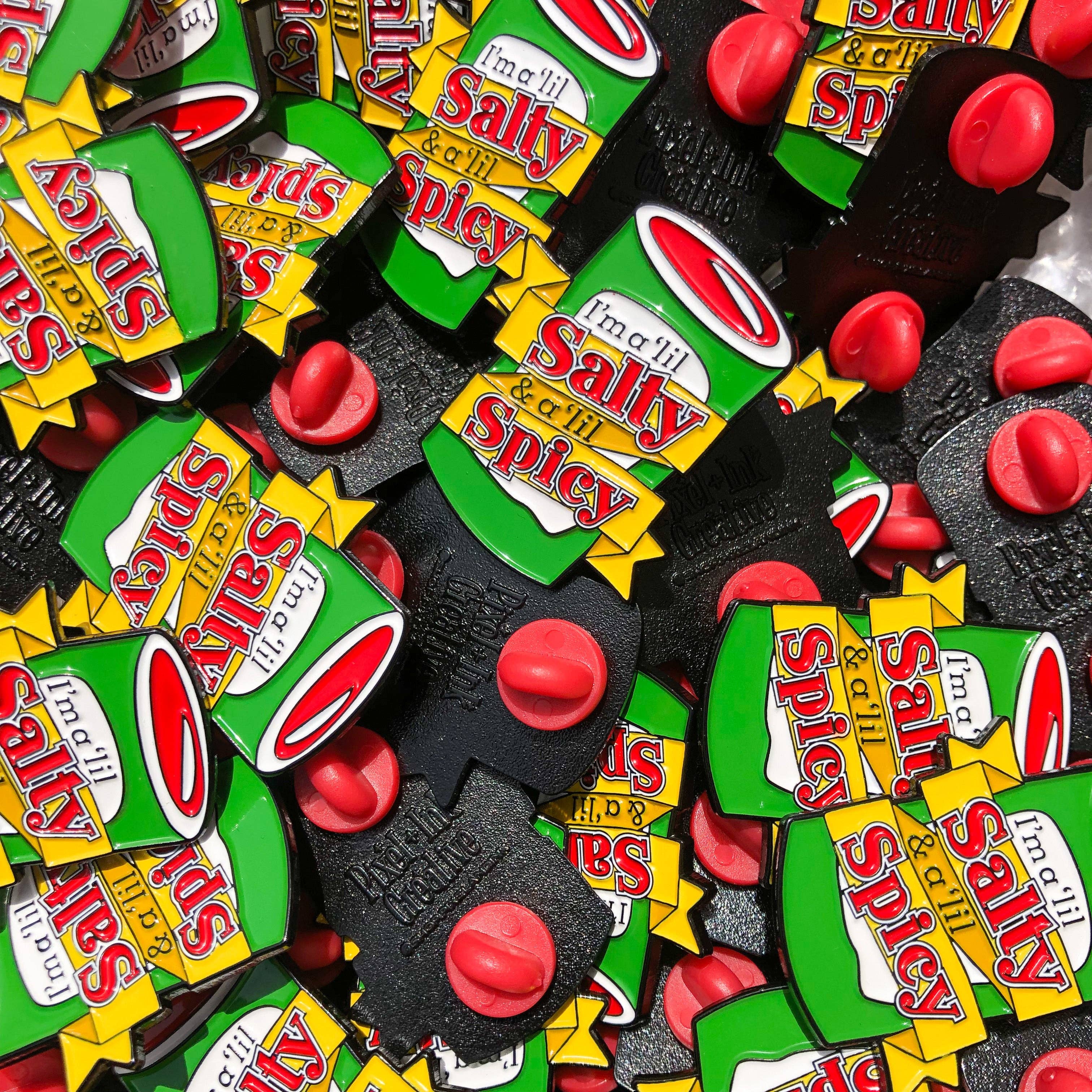 Pixel & Ink Creative - Wholesale Lapel Pin/Button - Salty & Spicy Enamel Pin1
