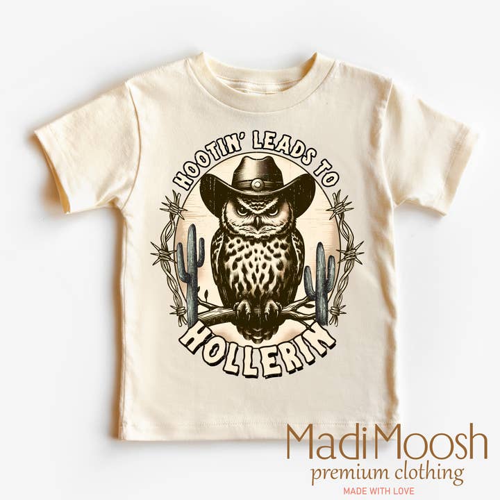 Hootin Leads To Hollerin Western Shirt - Funny Owl Tee for engroshandel hos Madi Moosh