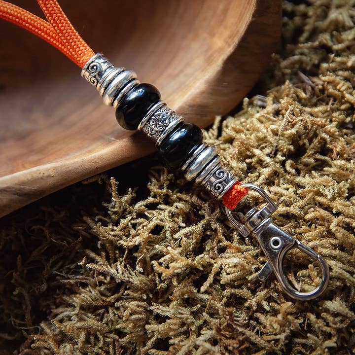 Cordão de flutuação Laranja com contas de Obsidiana por atacado de Dog Wellness