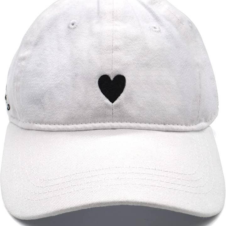Atticus Poetry - Wholesale Baseball Cap - Women's - White Heart Hat by Atticus Poetry