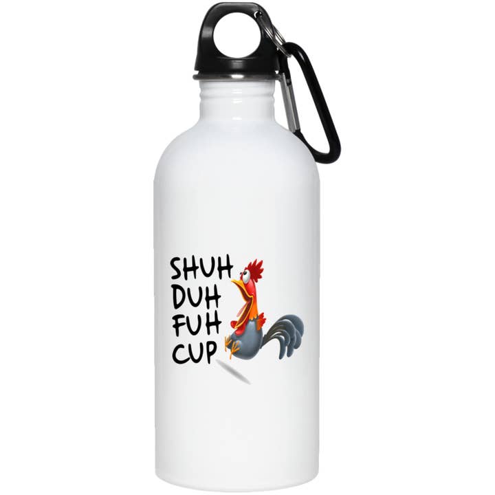 Shuh Duh Fuh Cup Rooster Water Bottle for wholesale by Mad Hatter Mug