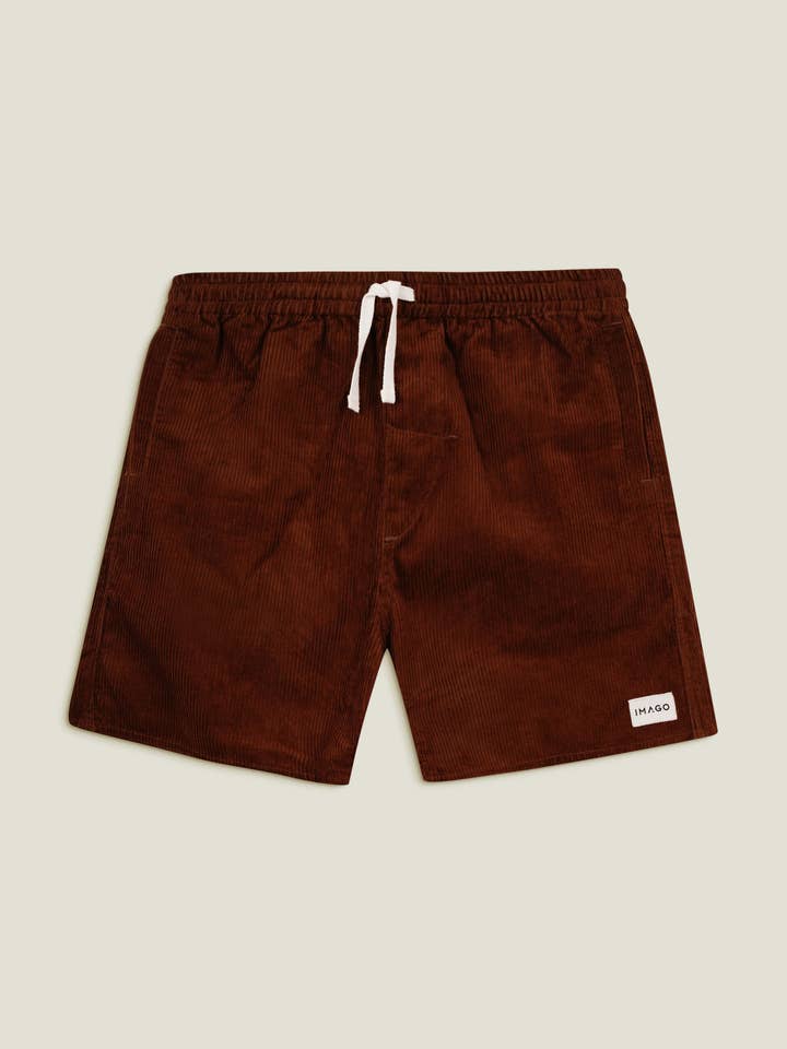 Pecanbrune fløjlsbukser i shortsmodel for engroshandel hos Imago Portugal