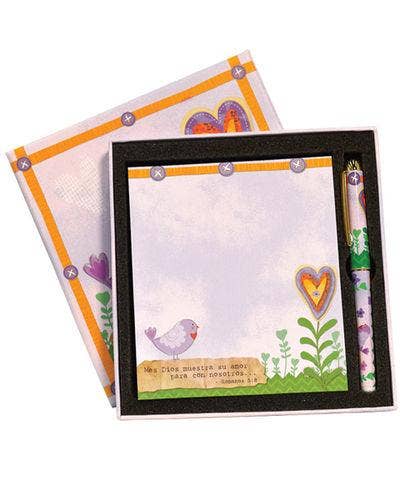 Divinity Boutique - Wholesale Stationery/Notecard Set - Spanish Square Box Pad Pen Set2