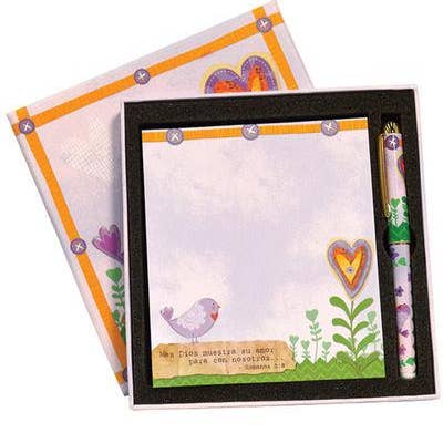 Divinity Boutique - Wholesale Stationery/Notecard Set - Spanish Square Box Pad Pen Set2