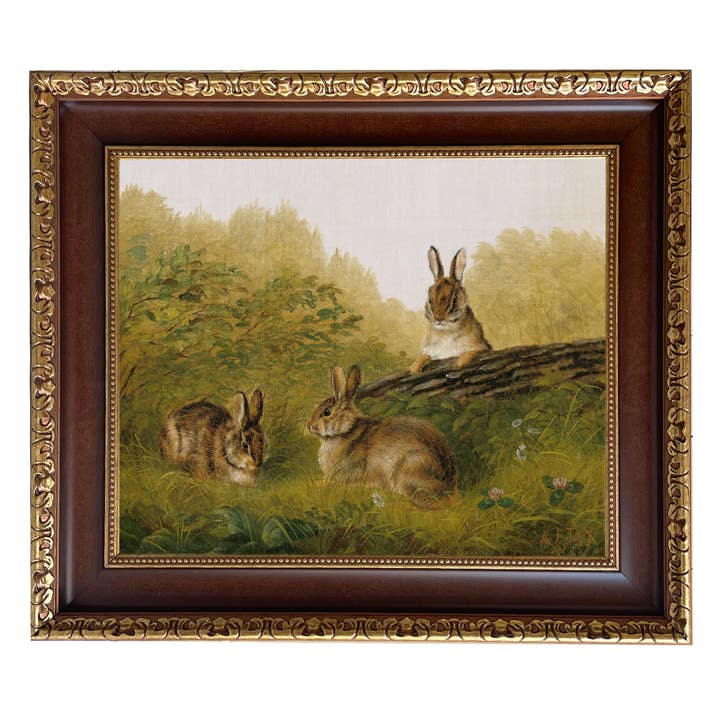 Madison Bay Co. - Historical Home Decor Reproductions - Wholesale Art print - Bunnies in the Field by Tait Vintage Painted Print on Canvas55