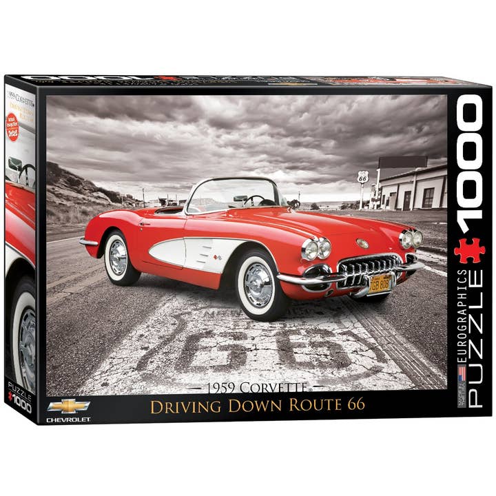 1959 Corvette Driving Down Route 66 for wholesale by Eurographics Puzzles USA