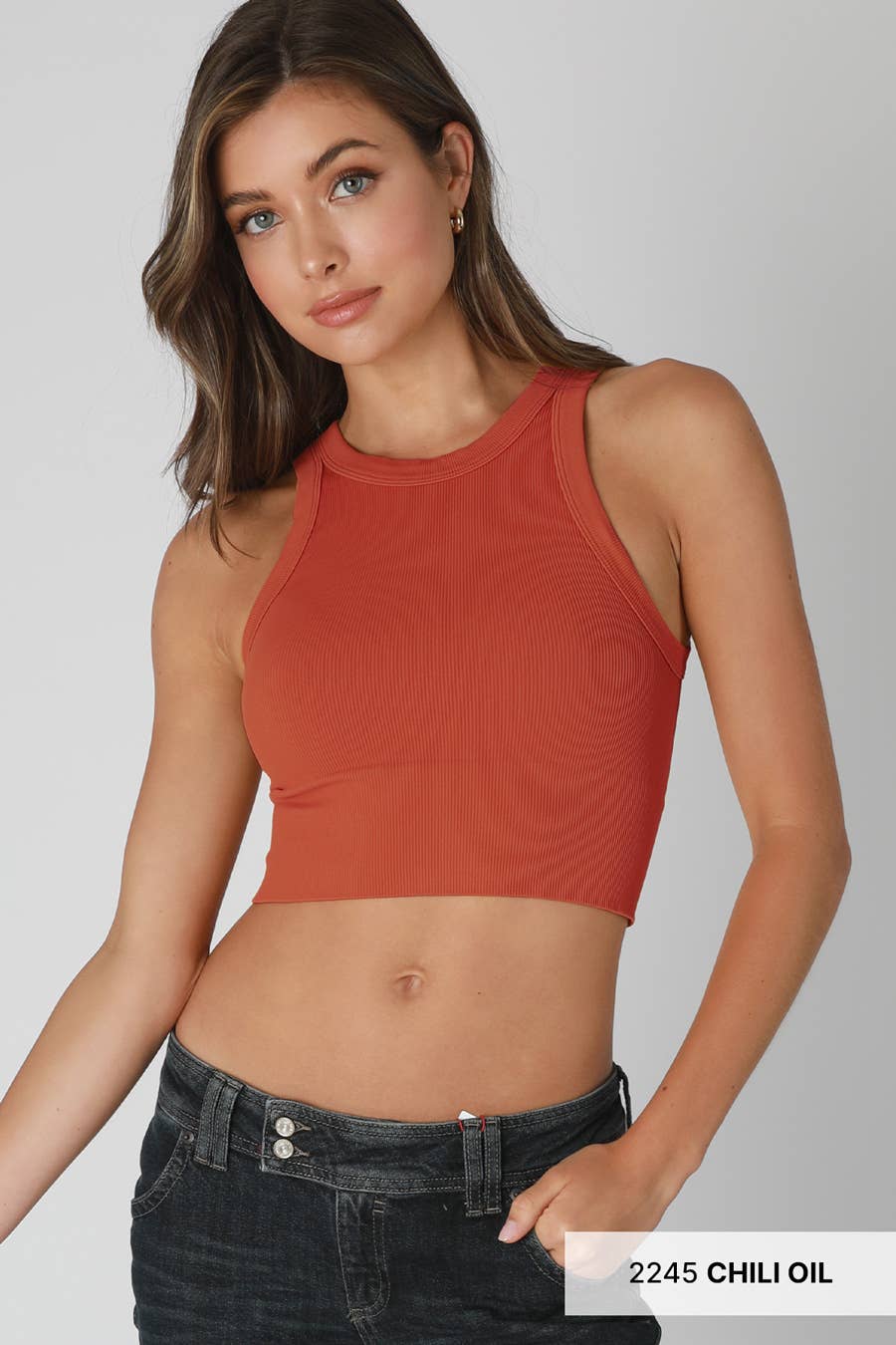 NIKIBIKI - Wholesale Gebreide top - Dames - NIKIBIKI NS8259 – Ribgebreid crop top met hoge hals5