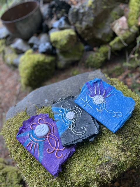 Handmade Moon Journals – Set of 5 Celestial Sketchbooks for wholesale by The Woodland Wandolier