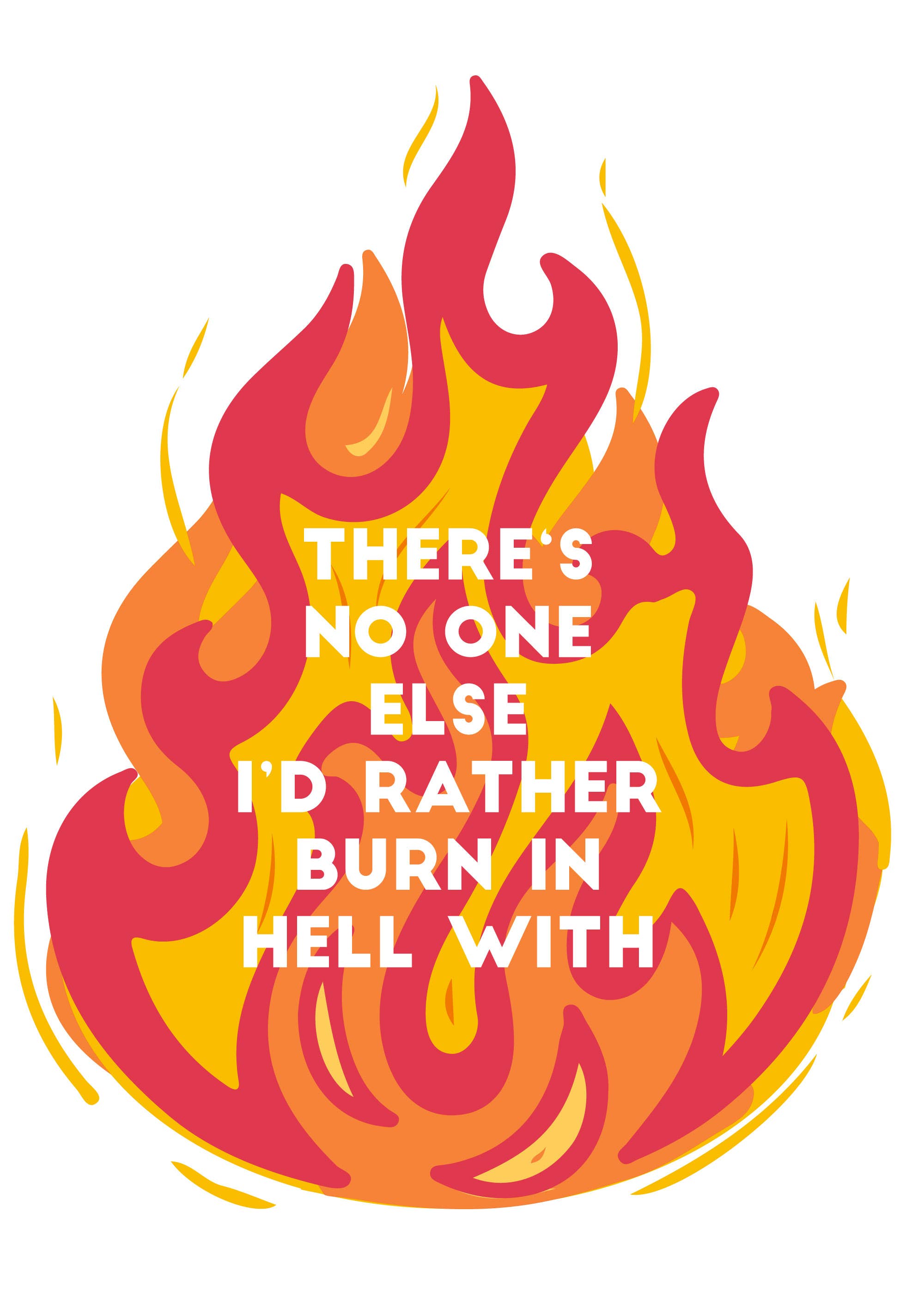 Studio Inktvis – Großhandel Freundschaftskarten – Es gibt niemanden, den ich lieber mit Riso Print in der Hölle verbrennen würde3