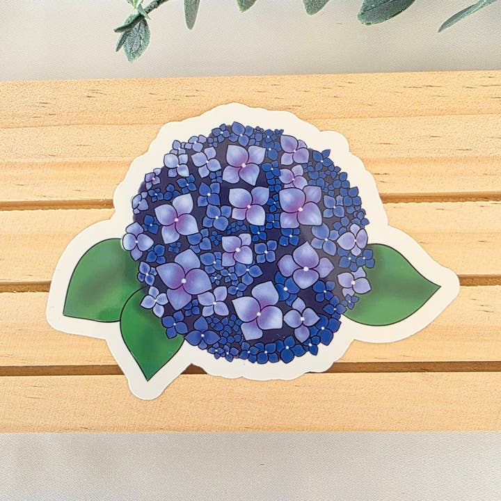 Blue Hydrangea | Vinyl Sticker for wholesale by GabStore Studio, LLC