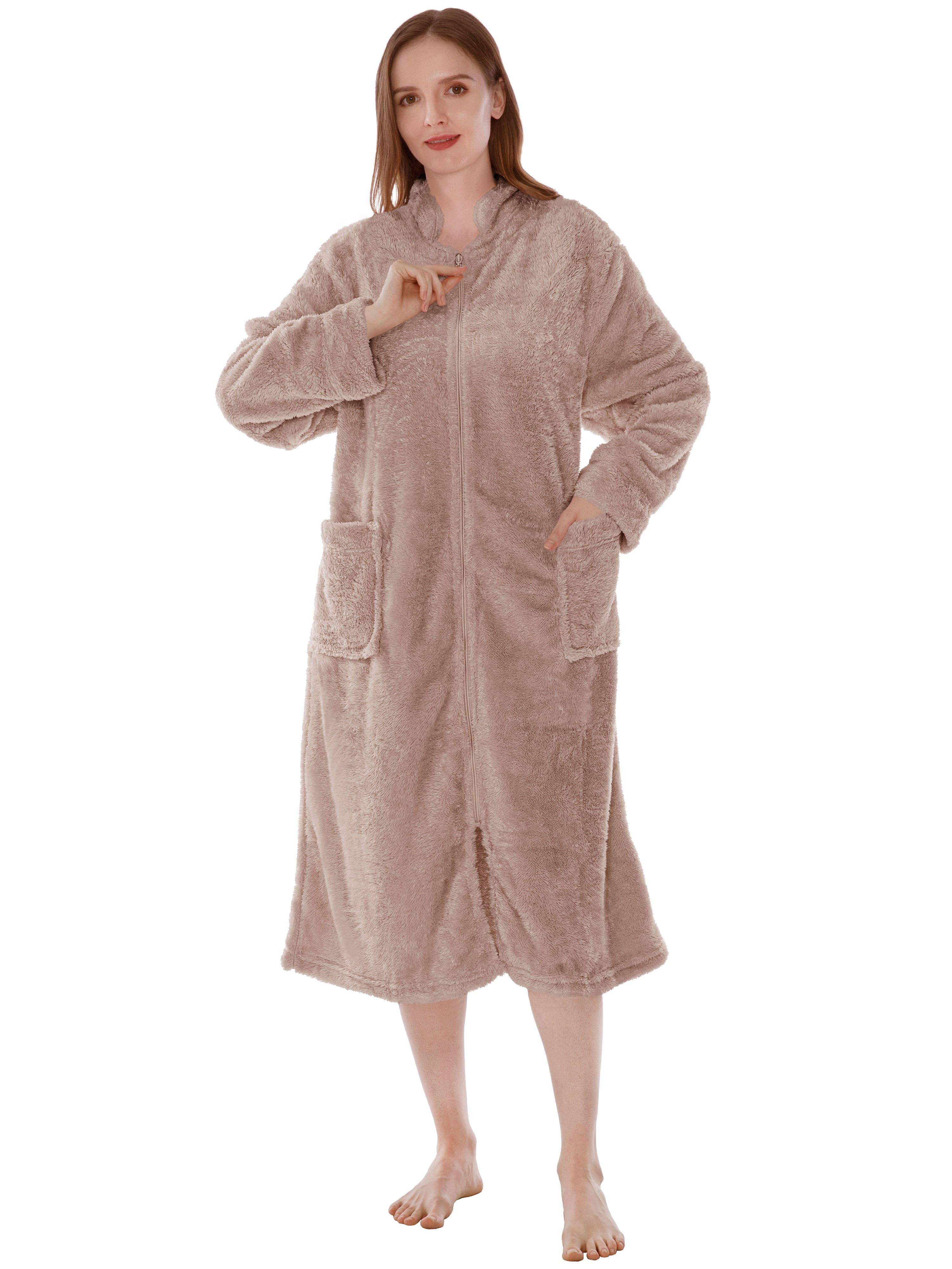 Pavilia - Wholesale Robe - Women's - Women's Sherpa Housecoat Zipper Robe13
