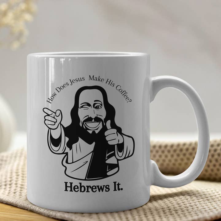 Sticker Bull - Venta al por mayor Taza - Taza de café Hebrews It Coffee Jesus de 11 onzas2