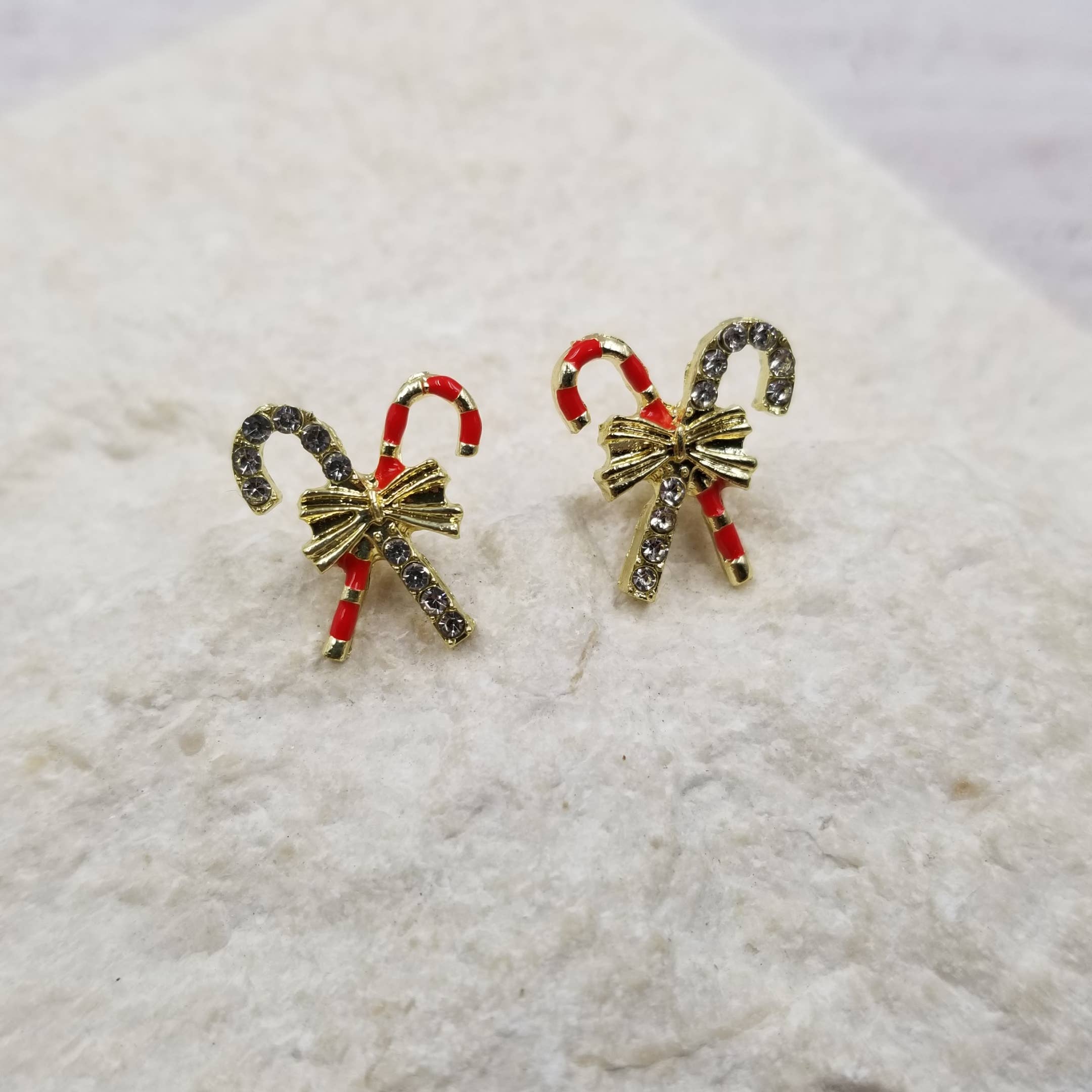 Treasure Wholesale – wholesale Dangle earrings – ChristmasExquisite Candy Cane Earrings1