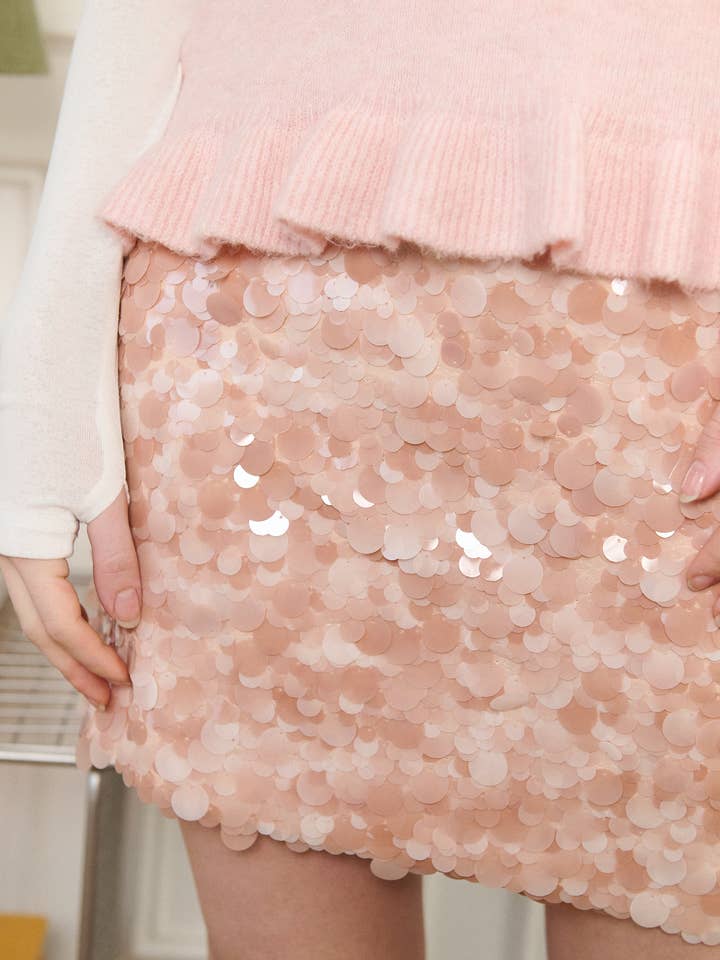 Multicolor sequin short skirt - AURANA 2561 for wholesale by GOLDEN LIVE PARIS